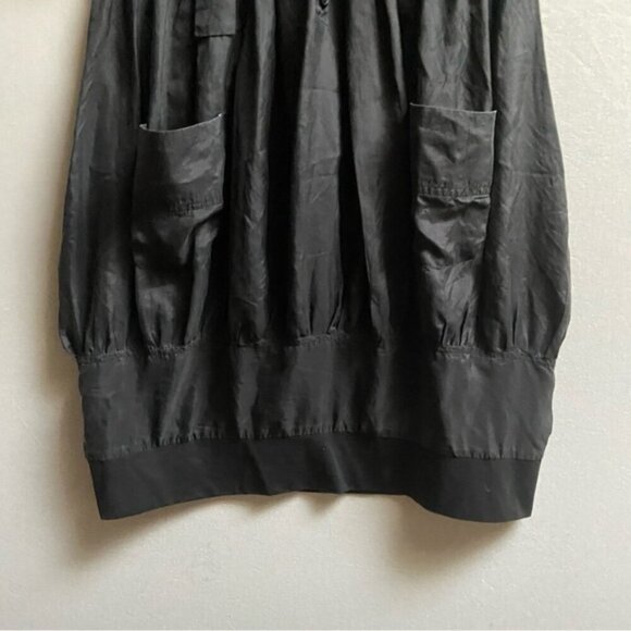 Theory silk rayon 1/2 button tunic pleated dress top Sz 2 - Picture 4 of 9